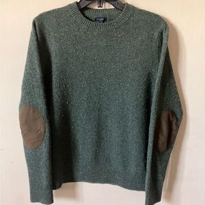 J. CREW  Green Wool Speckled Crewneck Sweater